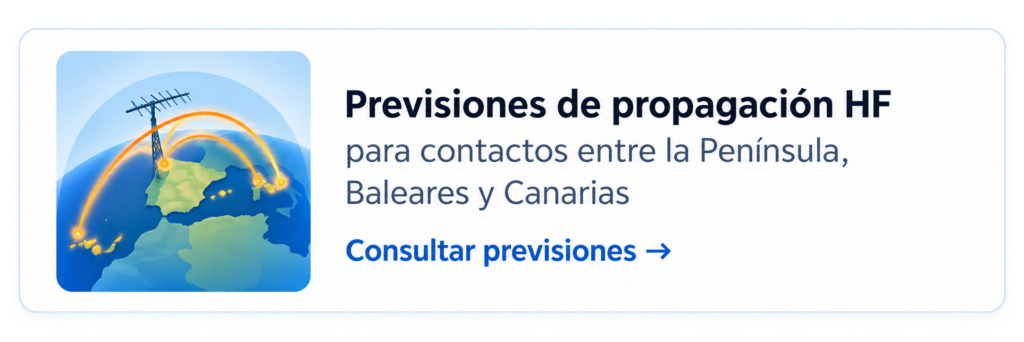 Previsiones de propagación específicas para comunicaciones entre Península Baleares y Canarias
